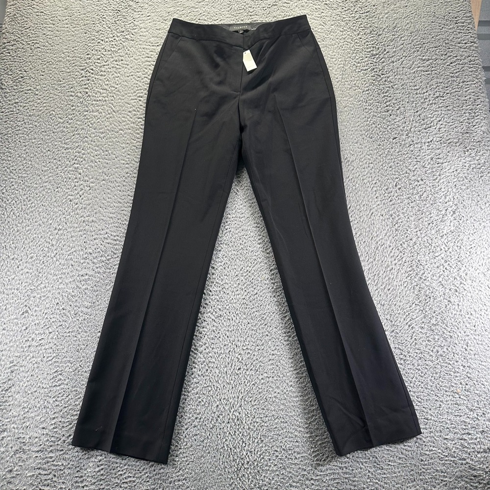 Talbots Pant Womens 4 Black Wool Dress Straight Stretch Business Preppy Office